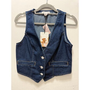Women's Sincerely Jules Blue Denim Vest S